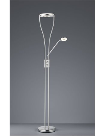 Rennes lampada da terra 2 luci acciaio h.cm180 Moderno LED