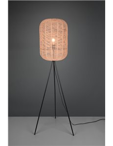 Runa piantana diffusore grande metallo nero e corda d.35cm h. 150cm Moderno LED 2