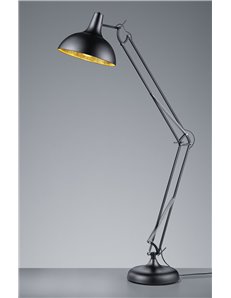 Salvador piantana architetto nera diffusore metallo nero interno oro h.180 Moderno E27 2