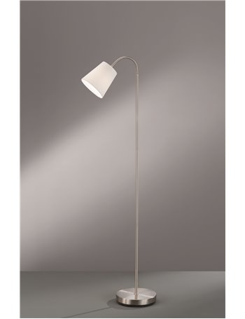 Windu piantana metallo flessibile con paralume bianco h. 140cm Moderno E27