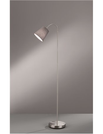 Windu piantana metallo flessibile con paralume grigio h. 140cm Moderno E27