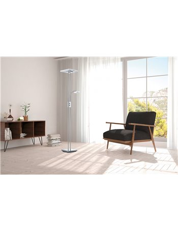 Avignon piantana led cromo con 2 diffusori quadrati doppi or. H. 180 Moderno LED