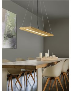 Brad sospensione mensola led legno con regolazione intensita' con interruttore l.100cm Vintage LED