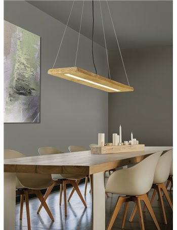 Brad sospensione mensola led legno con regolazione intensita' con interruttore l.100cm Vintage LED