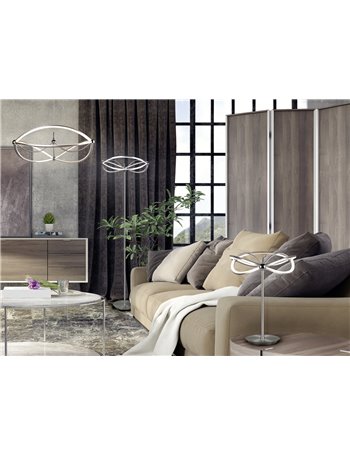 Charivari piantana led acciaio satinato ellissi dimmerabile h. 175cm Moderno LED