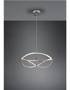 Charivari sospensione led acciaio satinato ellissi dimmerabile con interruttore d. 62cm Moderno LED 2