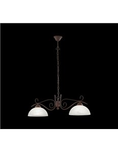 Country sospensione cucina bilacere 2 luci anticato cm78 Autentico E27 2