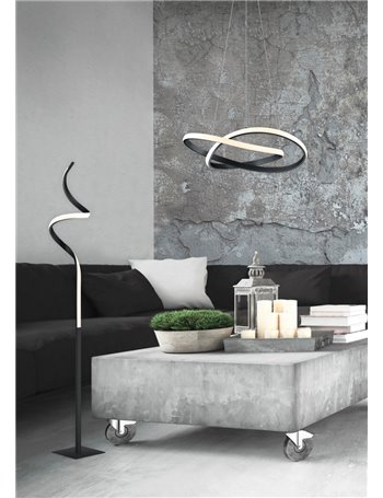 Course piantana led ondulata antracite h. 145cm Moderno LED