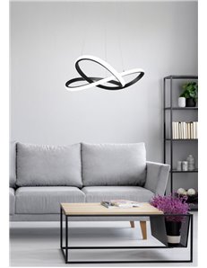 Course sospensione led cerchio infinito antracite d. 60cm Moderno LED