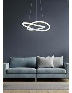 Course sospensione led cerchio infinito bianca d. 60cm Moderno LED