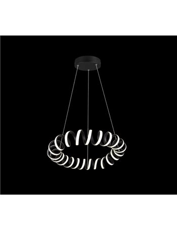 Curl sospensione spirale infinito antracite d. 55cm Moderno LED