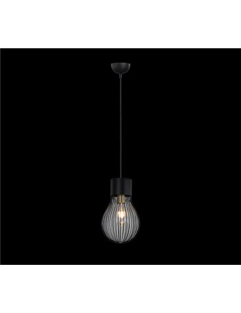 Dave sospensione lampadona metallo nero d. 19cm Moderno E27