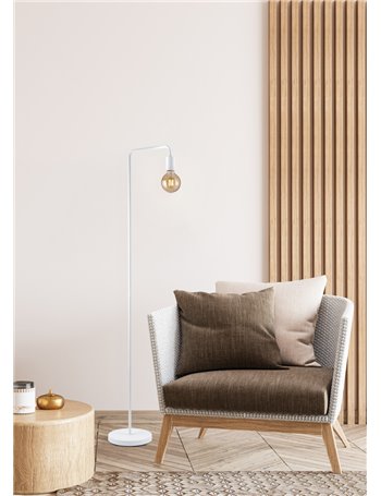 Diallo piantana tubo metallo bianco h. 149cm Moderno E27