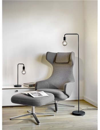 Diallo piantana tubo metallo nero h. 149cm Moderno E27