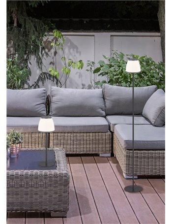 Domingo piantana da esterno 4 intensita' touch ip44 nera ricaricabile con usb con diffusore portatile h. 137,5cm  Moderno LED