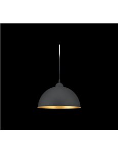Duoline sospensione jimmy metallo nero ed interno oro d. 31cm Moderno E27 2