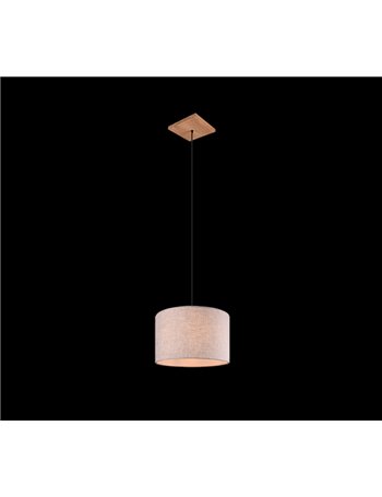 Elmau sospensione legno con paralume sabbia d. 35cm Moderno LED