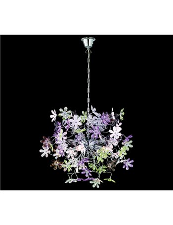 Flower lampadario cameretta fiori acrilico trasparente colorato cm63 Stile giovane E14