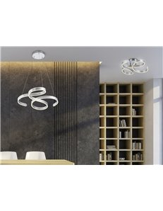 Francis sospensione led vortici alluminio satinato con regolazione intensita' con interruttore d.72cm Moderno LED 2