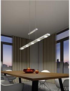Lacal sospensione led 7 luci bidirezionale dimerabile Luce calda fredda colore acciaio l.100cm Moderno LED
