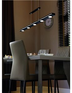 Lacal sospensione led nera allungabile intesita' dimmerabile a scatto luce calda e fredda a bi-emissione l. 100cm Moderno LED