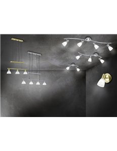 Levisto sospensione bilancere led 4 vetri acciaio l.80,5  Moderno LED 2
