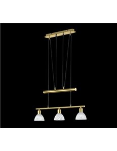 Levisto sospensione con bilancere led 3 vetri ottone l.60,5  Moderno LED 2
