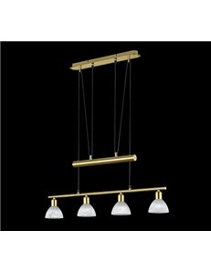 Levisto sospensione con bilancere led 4 vetri ottone l.80,5  Moderno LED 2