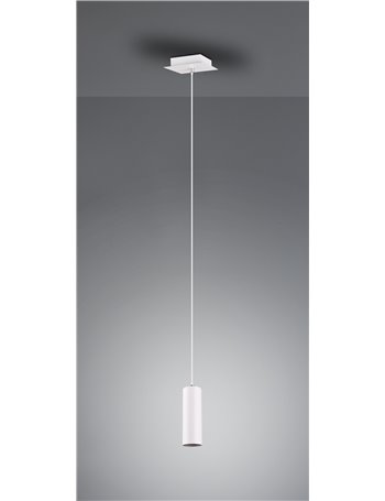 Marley sospensione cilindro metallo bianco d. 6cm  Moderno GU10