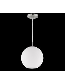 Moon sospensione sfera vetro bianca d.25 Moderno E27 2