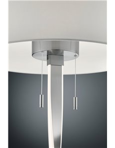 Nandor piantana con paralume bianco e asta elicoidale illuminata led acciaio satinato con interruttori separati h.162cm Moderno  2