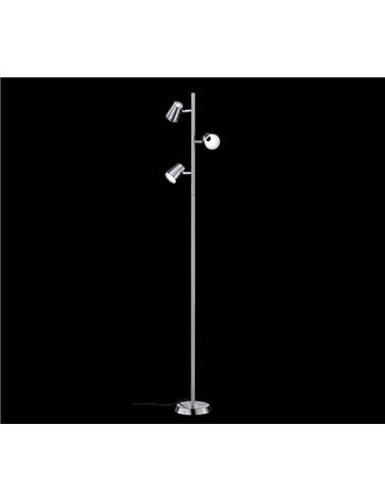 Narcos piantana 3 luci led acciaio con diffusore conico foro 4 intensita' h. 152 Moderno LED