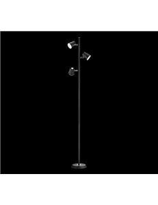 Narcos piantana led 3 diffusori orientabili luce passante nero opaco con touch dimmer 4 intensita' h.154cm Moderno LED