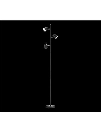 Narcos piantana led 3 diffusori orientabili luce passante nero opaco con touch dimmer 4 intensita' h.154cm Moderno LED