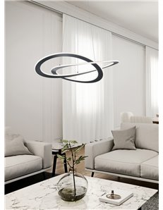 Oakland sospensione led antracite dimmerabile con interruttore a parete d. 70cm Moderno LED