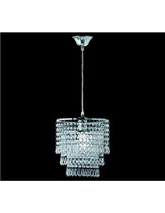 Orient sospensione tonda strass acrilico cromato cm25 Classico E27 2