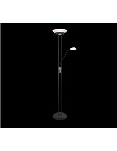 Orson piantana nera opaca led con lampada da lettura con funzione dimmer ed accensioni separate h. 180cm  Moderno LED 2