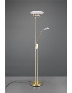 Orson piantana ottone satinato led con lampada da lettura con funzione dimmer ed accensioni separate h. 180cm  Moderno LED