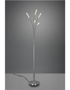 Reed piantana led acciaio satinato ad arco 5 diffusori orientabili e intensita' luminosa regolabile h. 180cm Moderno LED 2