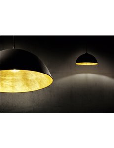 Rominoii vintage romino sospensione metallo nero oro d.50 Vintage E27