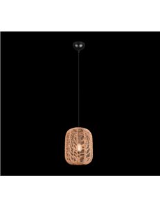 Runa sospensione metallo nero e corda d.25cm Moderno LED