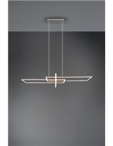 Salinas sospensione led triplo rettangolo acciaio satinato con regolazione intensita' con interruttore l. 110cm Moderno Led
