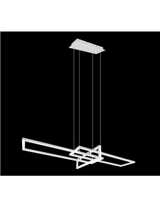 Salinas sospensione led triplo rettangolo bianca con regolazione intensita' con interruttore l. 110cm Moderno Led