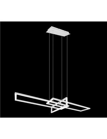 Salinas sospensione led triplo rettangolo bianca con regolazione intensita' con interruttore l. 110cm Moderno Led