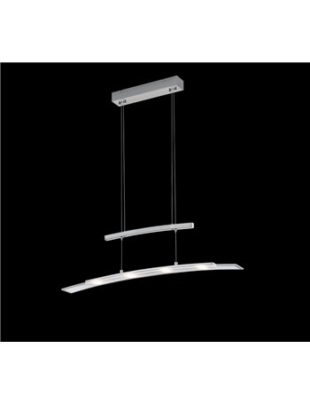 Samos sospensione led acciaio satinato con accensione e regolazione intensita' luminosa e luce da calda a fredda touch l. 80cm M