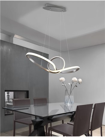 Sansa sospensione led infinito acciaio satinato con regolazione intensita' interruttore l. 80cm Moderno LED