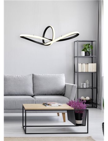 Sansa sospensione led infinito nera con regolazione intensita' interruttore l. 80cm Moderno LED