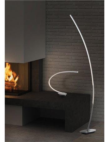 Solo piantana led curva alluminio spazzolato h. 150 Moderno LED