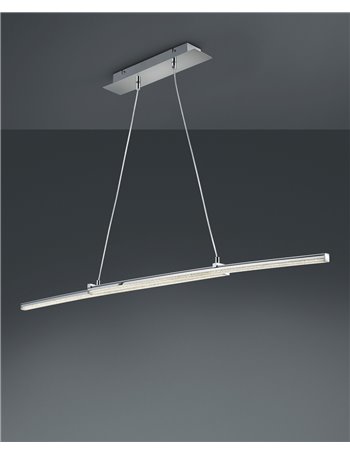Spread sospensione led allungabile lateralmente metallo cromato con diffusore effetto cristallo l.140cm Moderno LED