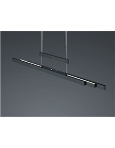 Trajan sospensione led nera allungabile estensibile intensita' dimmerabile luce calda e fredda a bi-emissione l. 150cm Moderno L